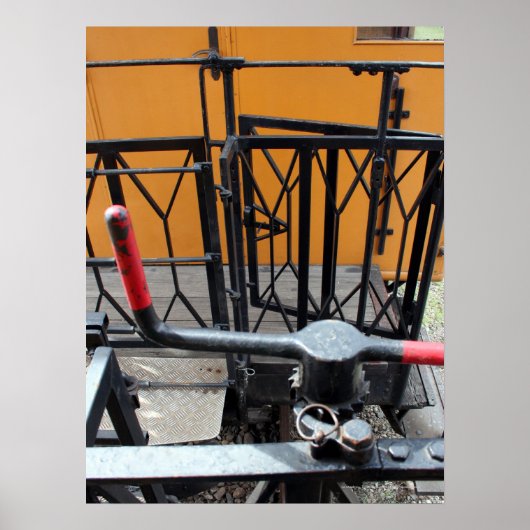 古いスチームトレインルマストロワゴンクランクポスター ポスター (正面)