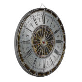 古いスチームパンク時計のデザインアクセス、ヴィンテージ ダーツボード (正面左)