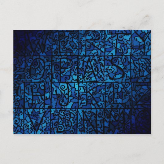 古いステンドグラスの窓 ポストカード (正面)