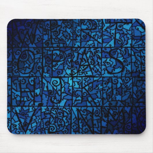 古いステンドグラスの窓 マウスパッド (正面)