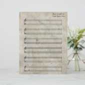 古いステンドシー空白のト音楽ピアノの譜表 (スタンド正面)