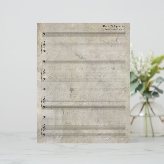 古いステンドシー空白のト音楽ベースクレフ、 音符記号 (スタンド正面)