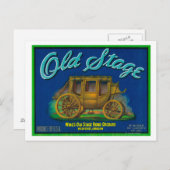 古いステージPear Crate LabelMedfordまたは ポストカード (正面/裏面)