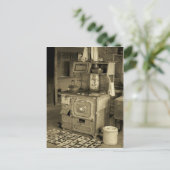 古いストーブ ポストカード (スタンド正面)