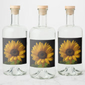 古いスピリットグラスのヒマワリの写真 リキュールボトルラベル (ボトル)