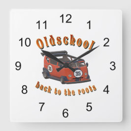 古いスピード​ – ルーツに戻る！ スクエア壁時計