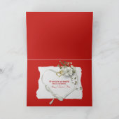 古いスーツケースと赤いランジェリーとバラ カード (内部)