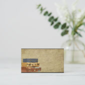 古いスーツケースの旅行のきちんとした名刺 名刺 (スタンド正面)