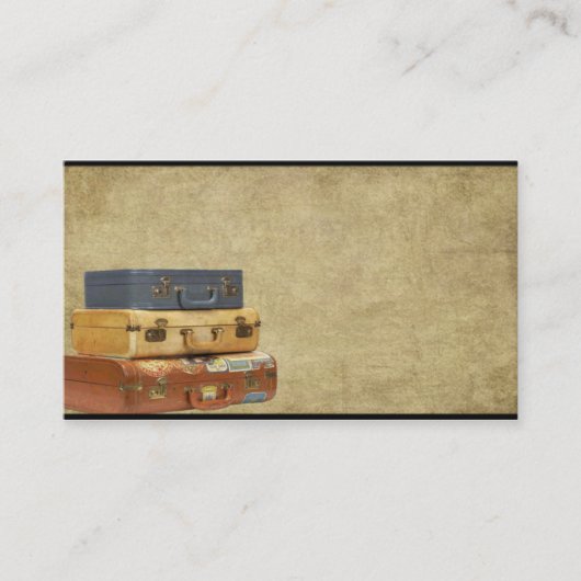 古いスーツケースの旅行のきちんとした名刺 名刺 (正面)