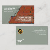 古いセメントで接合している新しい赤レンガの壁の建築 名刺 (正面/裏面)