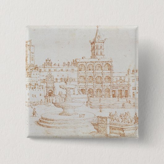 古いセントピーター 缶バッジ (正面)