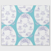 古いセーラータトゥーの意味図解入りの、写真付きのギフトラップ ラッピングペーパー (フラット)