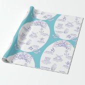 古いセーラータトゥーの意味図解入りの、写真付きのギフトラップ ラッピングペーパー (アンロールド)