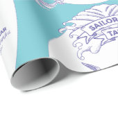 古いセーラータトゥーの意味図解入りの、写真付きのギフトラップ ラッピングペーパー (ロールコーナー)