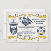 古いセーラー航海のベビーシャワー招待状 招待状 (正面)