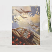 古いソビエト社会主義共和国連邦の空軍プロパガンダの挨拶状 カード (正面)