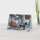 古いソリファッションドのクリスマスの贈り物 カード (正面)