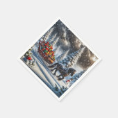 古いソリファッションドのクリスマスの贈り物 スタンダードカクテルナプキン (角)