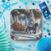 古いソリファッションドのクリスマスの贈り物 ペーパープレート (パーティー)