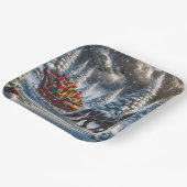 古いソリファッションドのクリスマスの贈り物 ペーパープレート (傾斜あり)