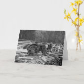 古いソーミルトラクタ、1935年 カード (黄色い花)