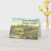 古いソーミ素朴ル誕生日グリーティングカード カード (黄色い花)