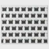 古いタイプライターとハッピーバースデー文字 ラッピングペーパー (フラット)