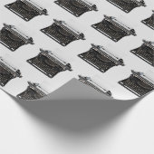 古いタイプライターとハッピーバースデー文字 ラッピングペーパー (角)