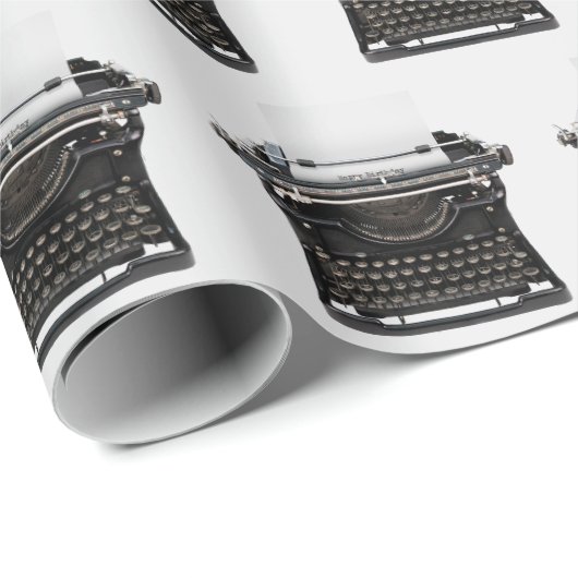 古いタイプライターとハッピーバースデー文字 ラッピングペーパー (ロールコーナー)