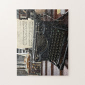 古いタイプライターと楽譜 ジグソーパズル (縦)