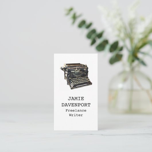 古いタイプライターの作家のジャーナリストの作家ビジネス 名刺 (スタンド正面)