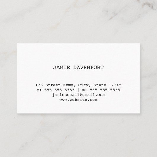 古いタイプライターの作家のジャーナリストの作家ビジネス 名刺 (裏面)