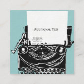 古いタイプライターの作家の編集者の出版 スクエア名刺 (裏面)