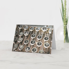 古いタイプライターの誕生日挨拶 カード