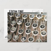 古いタイプライターの誕生日挨拶 ポストカード (正面/裏面)