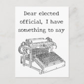古いタイプライターの関係者へのメ選ッセージ ポストカード (正面)