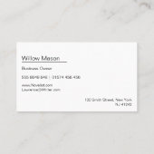 古いタイプライターまたはエディターの名刺 名刺 (裏面)