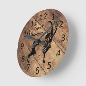 古いタイマブラックRAMシルエット ラウンド壁時計 (傾斜)