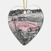 古いタイマーカー古いヴィンテージ前照灯エンジンフード セラミックオーナメント (左)