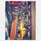 古いタイムカー フリースブランケット (正面)