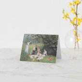 古いタイムピクニビクトリアンックノートカード カード (黄色い花)