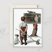 古いタイヤ広告カードとのヴィンテージの挨拶 ポストカード (正面/裏面)