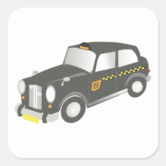 古いタクシー スクエアシール (正面)