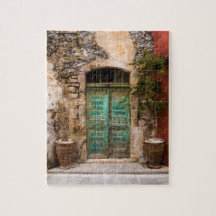 古いターコイズドア