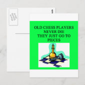古いチェス選手は決して死なない ポストカード (正面/裏面)
