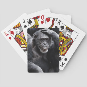 古いチンパンジー遊のカード トランプ