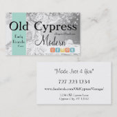 古いツリーのソーシャルメディアアイコンを持つ小売業 名刺 (正面/裏面)