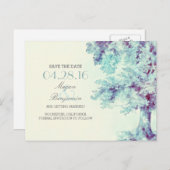 古いツリー絵を描ヴィンテージは日付はがきを保存 案内ポストカード (正面/裏面)