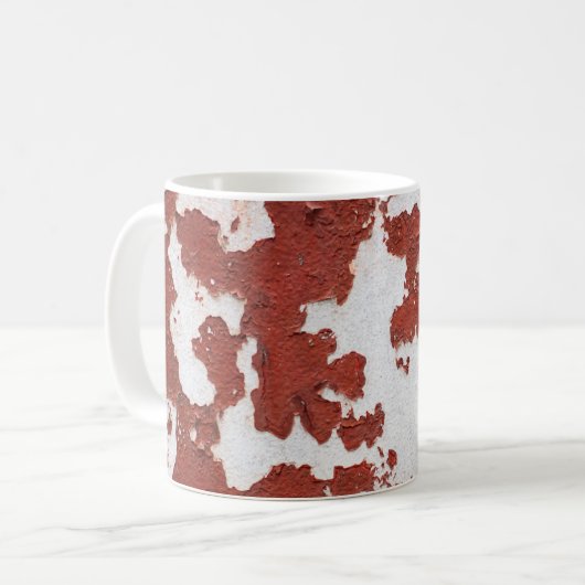 古いテクスチャの背景にひびの入ったコンクリートヴィンテージが表示されました コーヒーマグカップ (正面左)