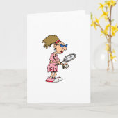 古いテニスレディ カード (黄色い花)